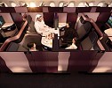 لأول مرة على درجة رجال الأعمال يمكن تحويل المقاعد الرباعية إلى غرفة وتحويل المقاعد المتجاورة إلى أسرّة مزدوجة